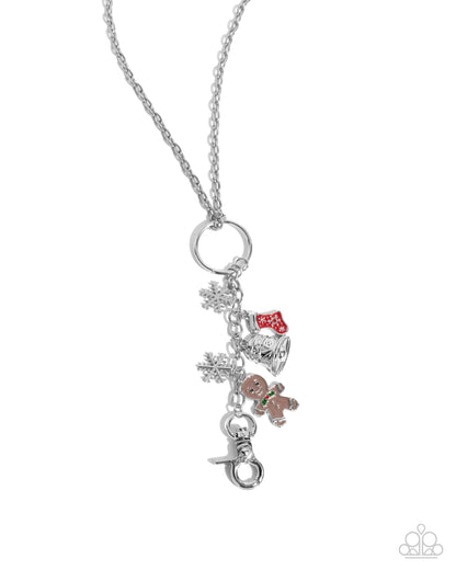 Up on the Housetop - Multi Christmas Charm Lanyard Necklace - Paparazzi Accessories