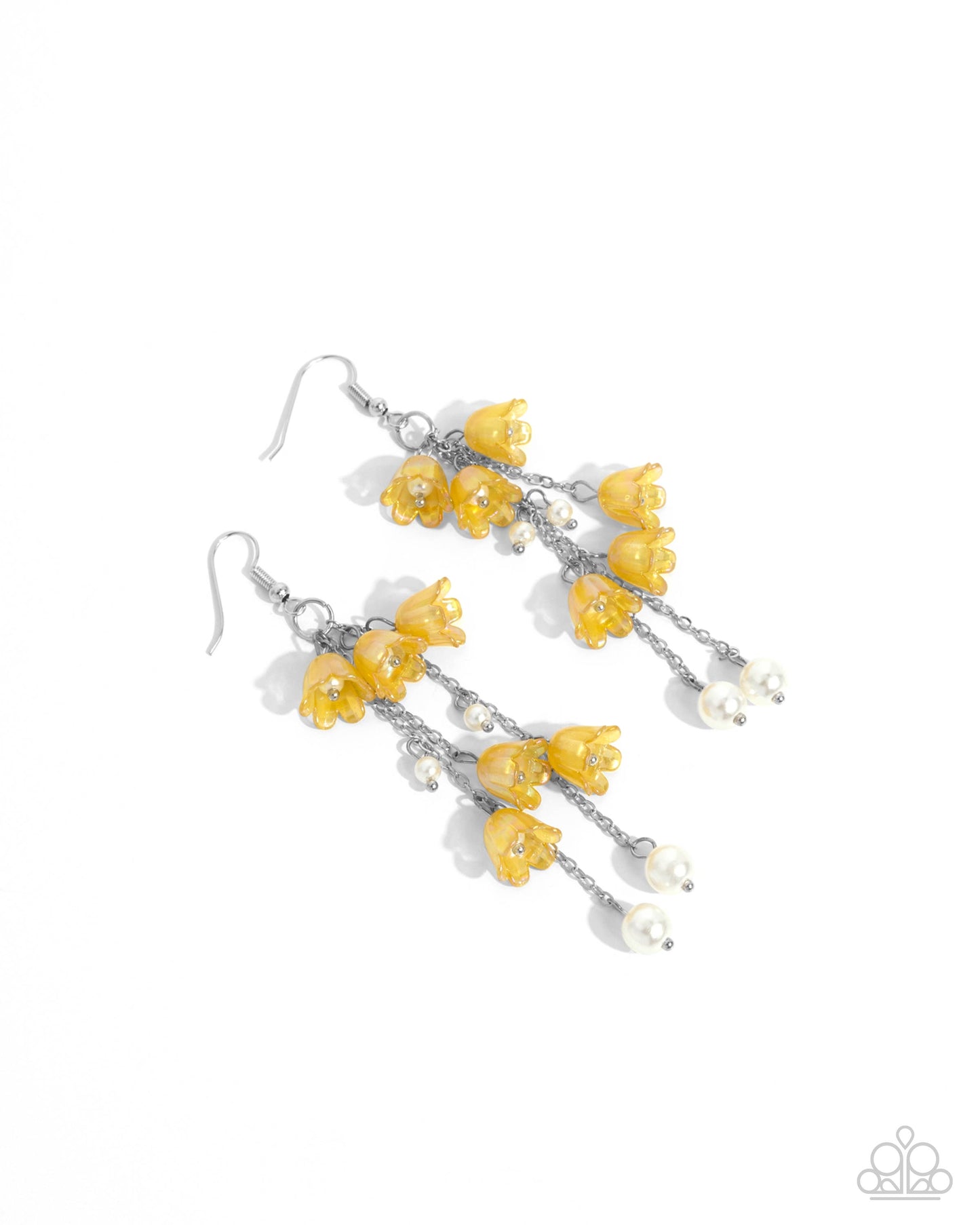 Suspended Sophistication - Yellow Fishhook Earrings - Paparazzi Accessories