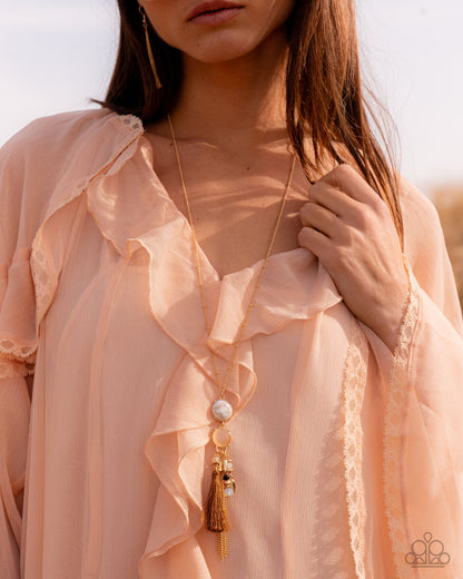 Pampered Panache - Gold Tassel Necklace - Paparazzi Accessories