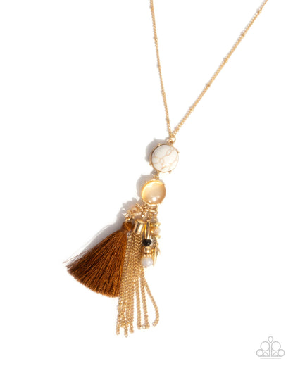 Pampered Panache - Gold Tassel Necklace - Paparazzi Accessories
