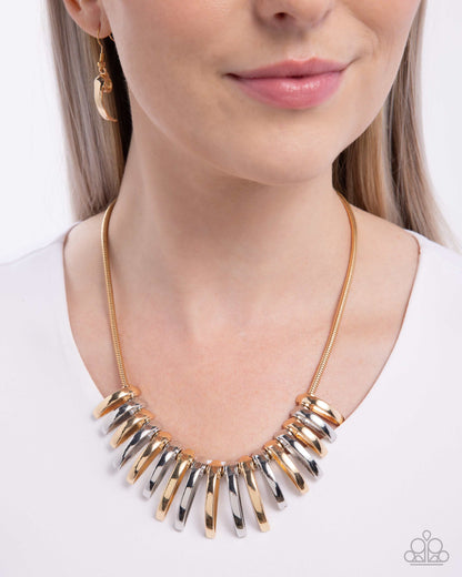 Chasing Chic - Multi Silver & Gold Necklace - Paparazzi Accessories