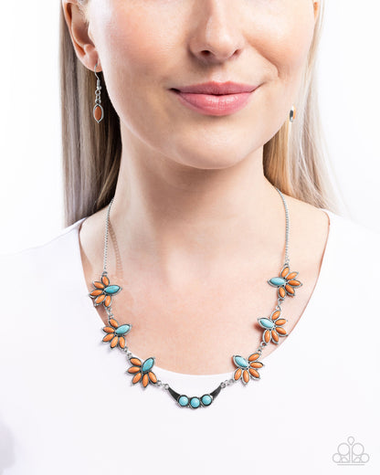 Substantial Stone - Brown & Turquoise Stone Silver Necklace - Paparazzi Accessories