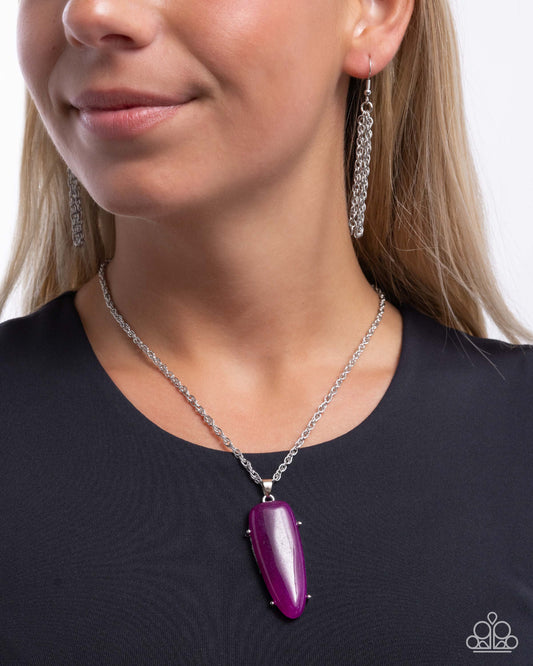 Canyon Catch - Purple Stone Pendant Silver Necklace - Paparazzi Accessories
