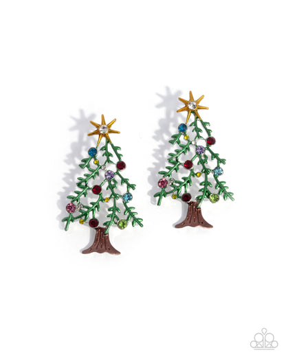 Christmas Credentials - Multi Christmas Tree Post Earrings + One Mystery Piece - Paparazzi Accessories