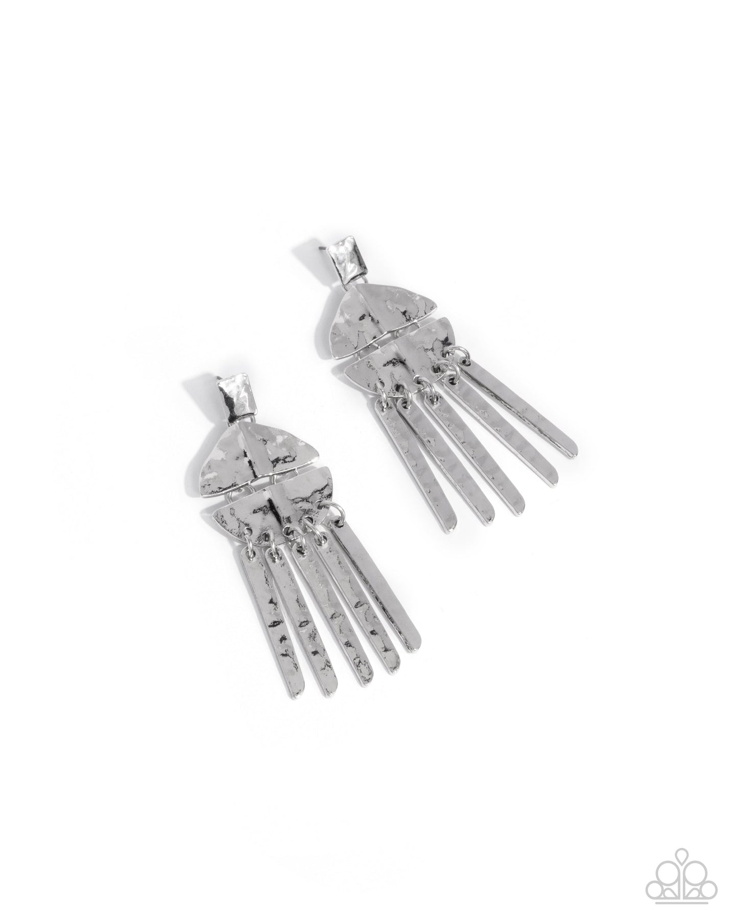 Suspended Disbelief - Silver Post Earrings - Paparazzi Accessories