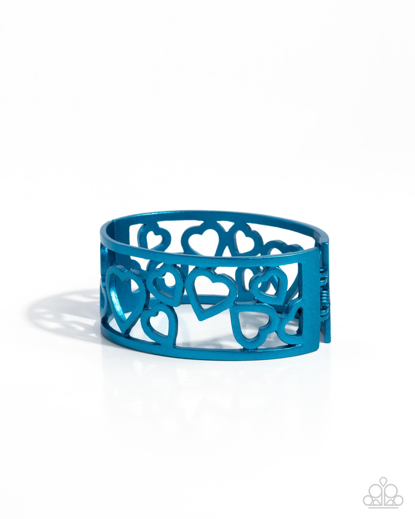 Steal Your Heart - Blue Dipped Metal Hinge Bracelet - Paparazzi Accessories