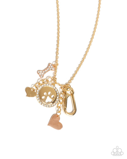 Canine Couture - Multi Paw Print & Dog Bone Lanyard Necklace - Paparazzi Accessories