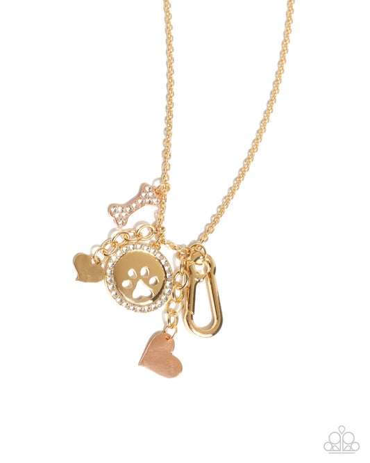 Canine Couture - Multi Paw Print & Dog Bone Lanyard Necklace - Paparazzi Accessories