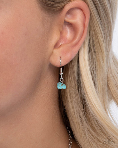 Open-Minded Opulence - Pink Tassel Turquoise Crackle Stone Silver Charm Lanyard - Paparazzi Accessories