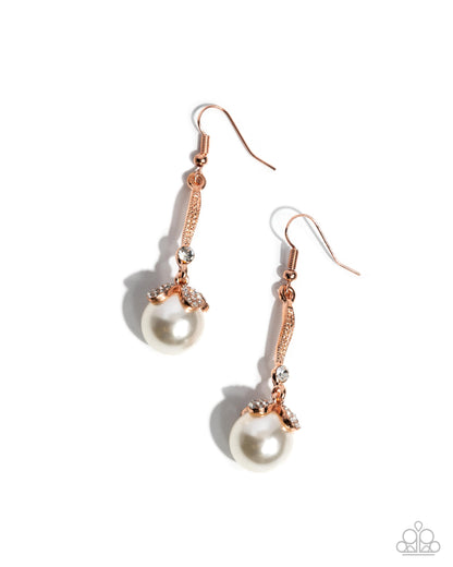 Royal Rarity - Copper Pearl Earrings - Paparazzi Accessories