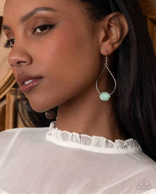 Sensible Stones - Blue Stone Fish Hook Earrings - Paparazzi Accessories