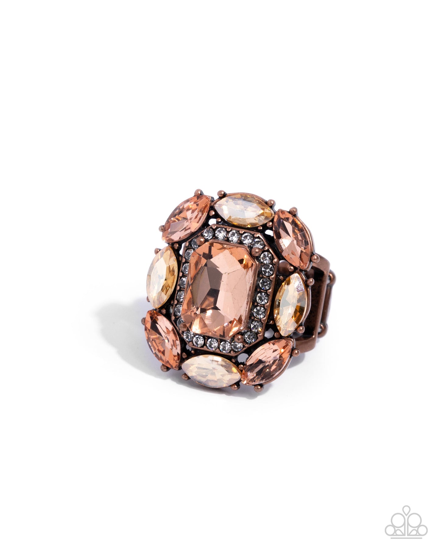Follow Suit - Copper Peach Gem Ring - Paparazzi Accessories