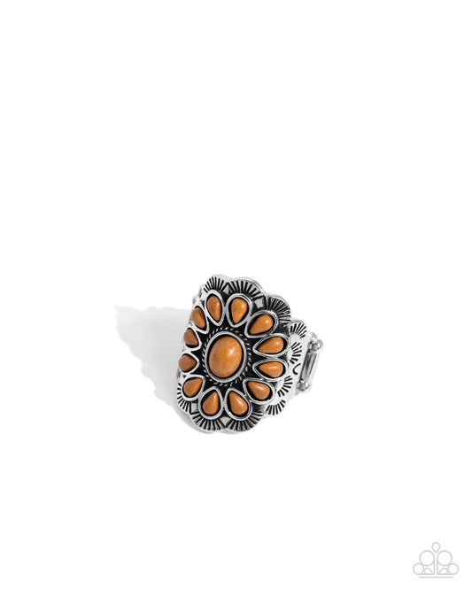Authentic Allegiance - Brown Stone Silver Ring