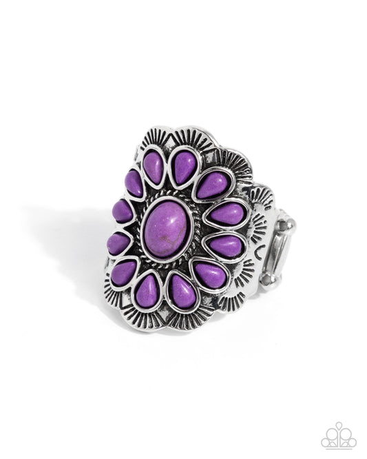 Authentic Allegiance - Purple Crackle Stone Ring - Paparazzi Accessories