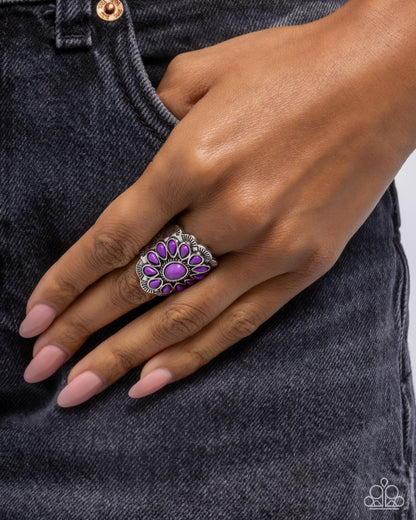 Authentic Allegiance - Purple Crackle Stone Ring - Paparazzi Accessories