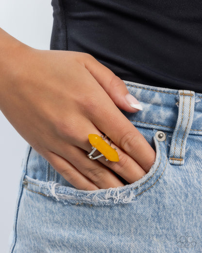 Quartz Quest - Yellow Stone Silver Ring - Paparazzi Accessories
