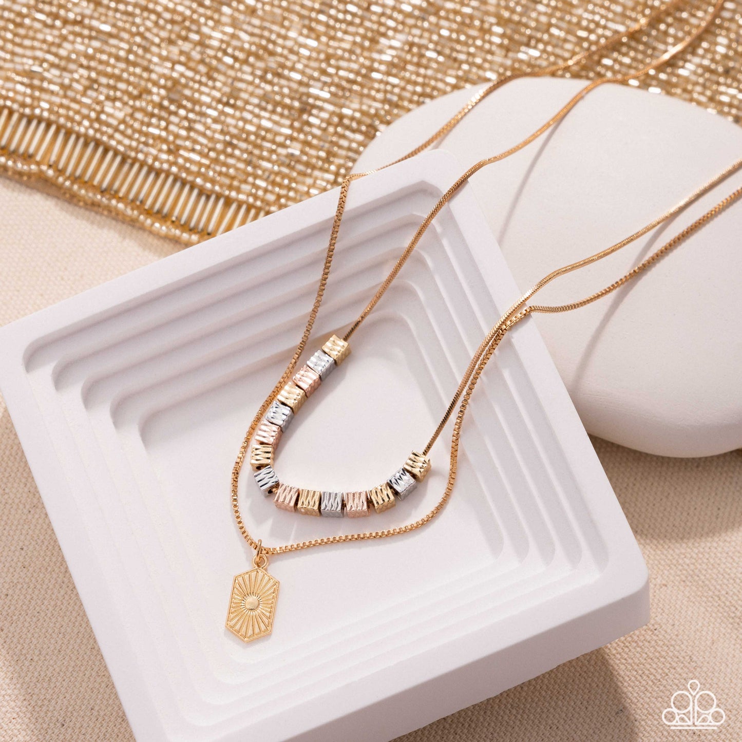 Layered Legato - Multi - Mixed Metal, Silver, Gold, & Rose Gold Necklace - Paparazzi Accessories