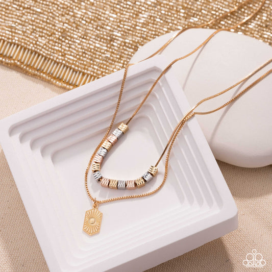 Layered Legato - Multi - Mixed Metal, Silver, Gold, & Rose Gold Necklace - Paparazzi Accessories