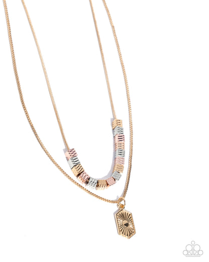 Layered Legato - Multi - Mixed Metal, Silver, Gold, & Rose Gold Necklace - Paparazzi Accessories