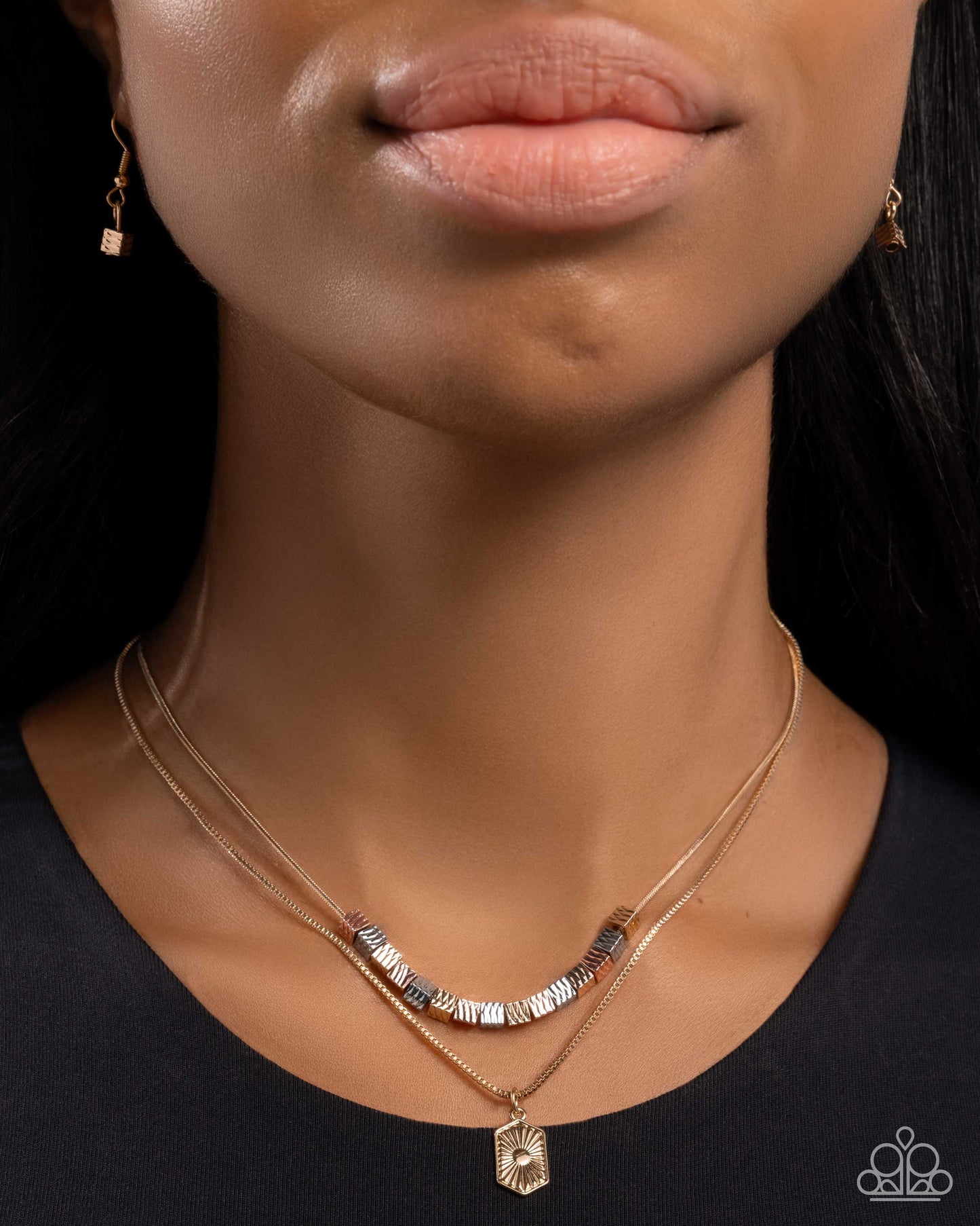 Layered Legato - Multi - Mixed Metal, Silver, Gold, & Rose Gold Necklace - Paparazzi Accessories