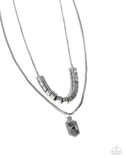 Layered Legato - Silver Layered Necklace - Paparazzi Accessories