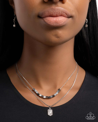 Layered Legato - Silver Layered Necklace - Paparazzi Accessories