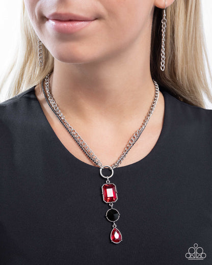 I Like Me Better - Red Gem Necklace - Paparazzi Accessories