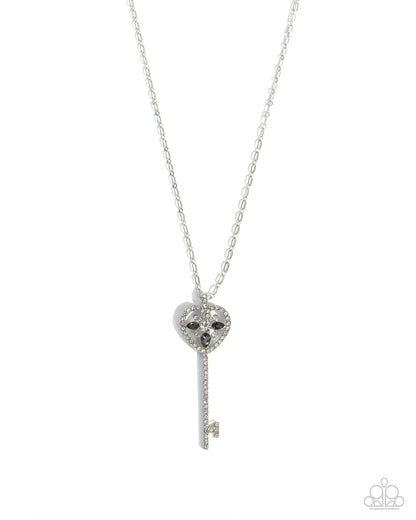 Key Candidate - Silver Key Necklace - Paparazzi Accessories