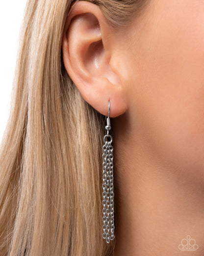 Lunar Month - Silver Necklace, Gold Crescent Moon & Iridescent Bead Necklace - Paparazzi Accessories