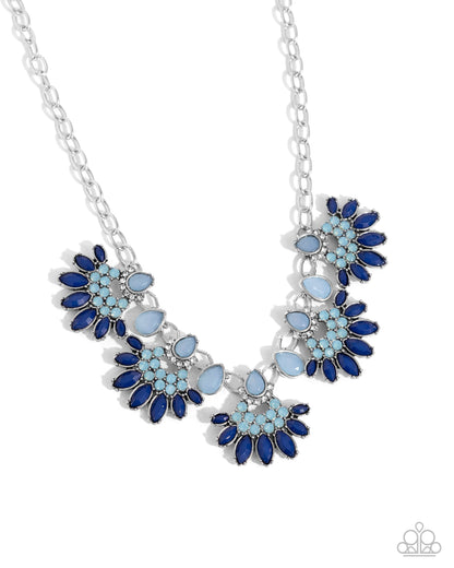 Flawless Fringe - Blue Gems Silver Necklace - Paparazzi Accessories