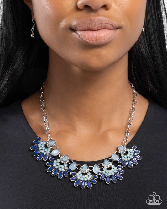 Flawless Fringe - Blue Gems Silver Necklace - Paparazzi Accessories