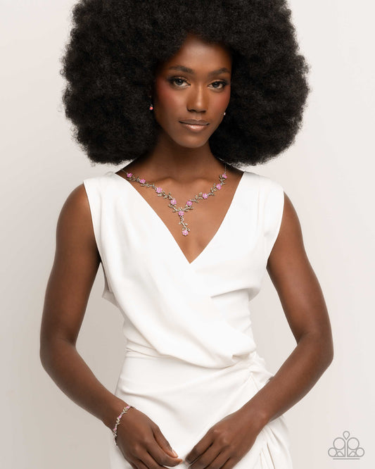 Complete Look - "Estate Grounds - Pink" Necklace & "Personal Estate - Pink" Bracelet - Paparazzi Accessories