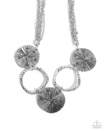 Determined to Delight - Silver Discs Paperclip Chain Necklace - Paparazzi Accessories