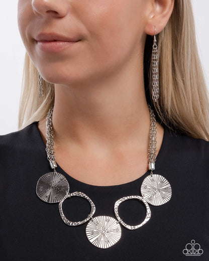 Determined to Delight - Silver Discs Paperclip Chain Necklace - Paparazzi Accessories
