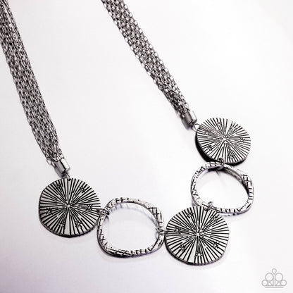 Determined to Delight - Silver Discs Paperclip Chain Necklace - Paparazzi Accessories