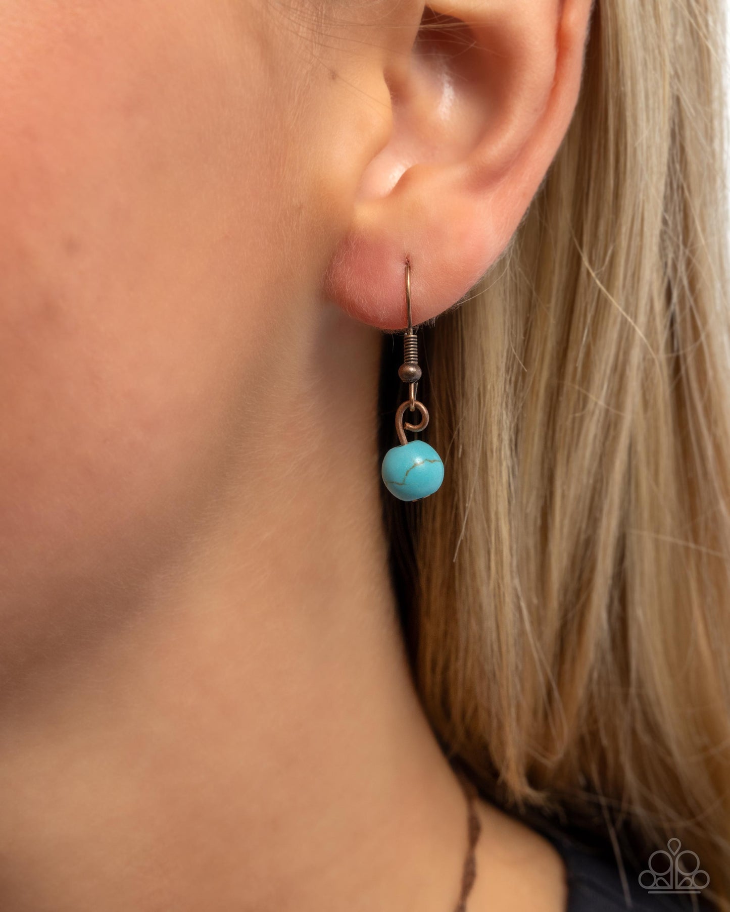 Giddy Up Glam - Copper Turquoise Crackle Stone Star Necklace - Paparazzi Accessories