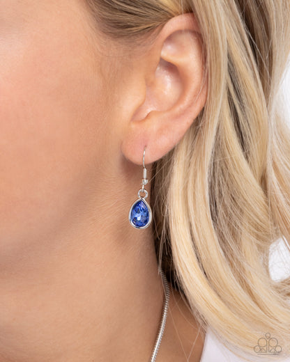 Outgoing Opulence - Blue Gems Silver Heart Pendant Necklace - Paparazzi Accessories