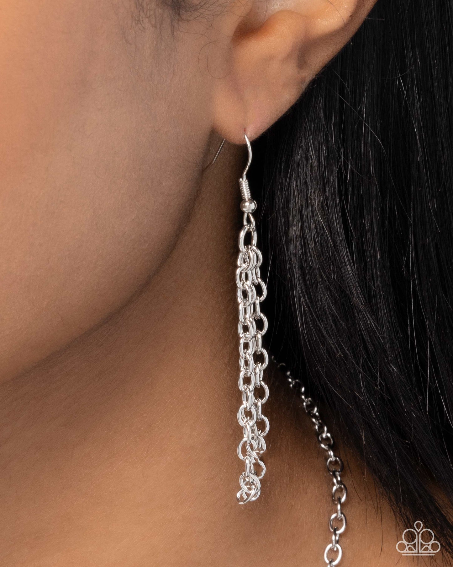 Stained Glass Statement - Multi Transparent Painted Pendants Silver Necklace - Paparazzi Accessories