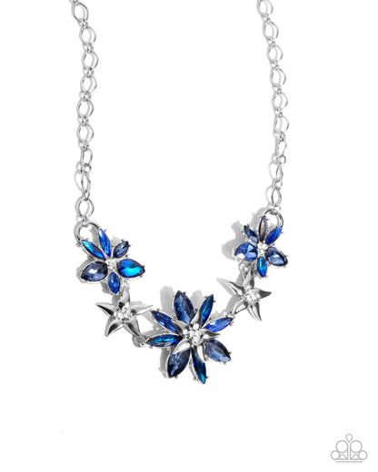 Complete Look - "Floral Feature" Blue Necklace & "Floral Factor" Blue Bracelet - Paparazzi Accessories