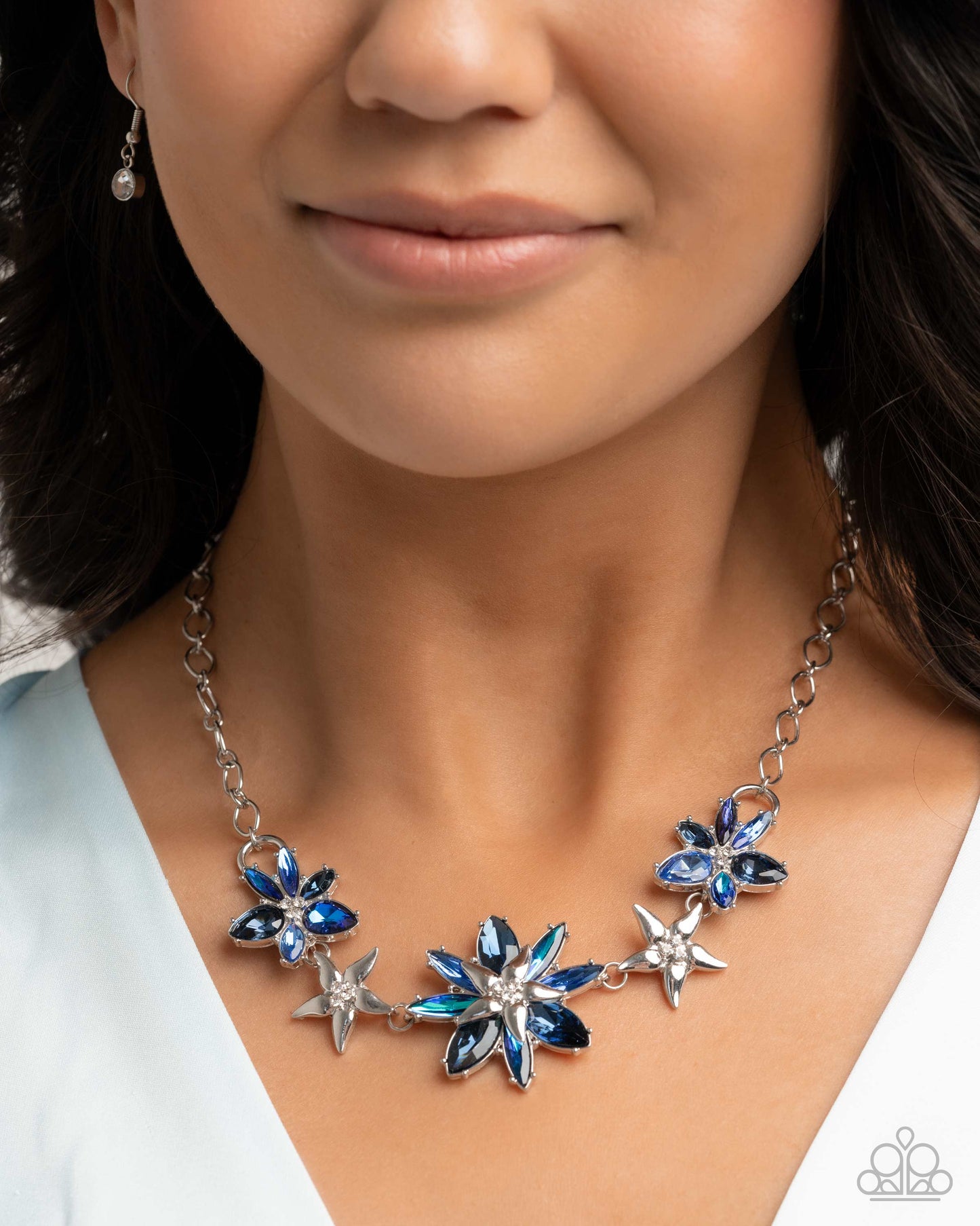 Complete Look - "Floral Feature" Blue Necklace & "Floral Factor" Blue Bracelet - Paparazzi Accessories