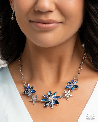 Complete Look - "Floral Feature" Blue Necklace & "Floral Factor" Blue Bracelet - Paparazzi Accessories