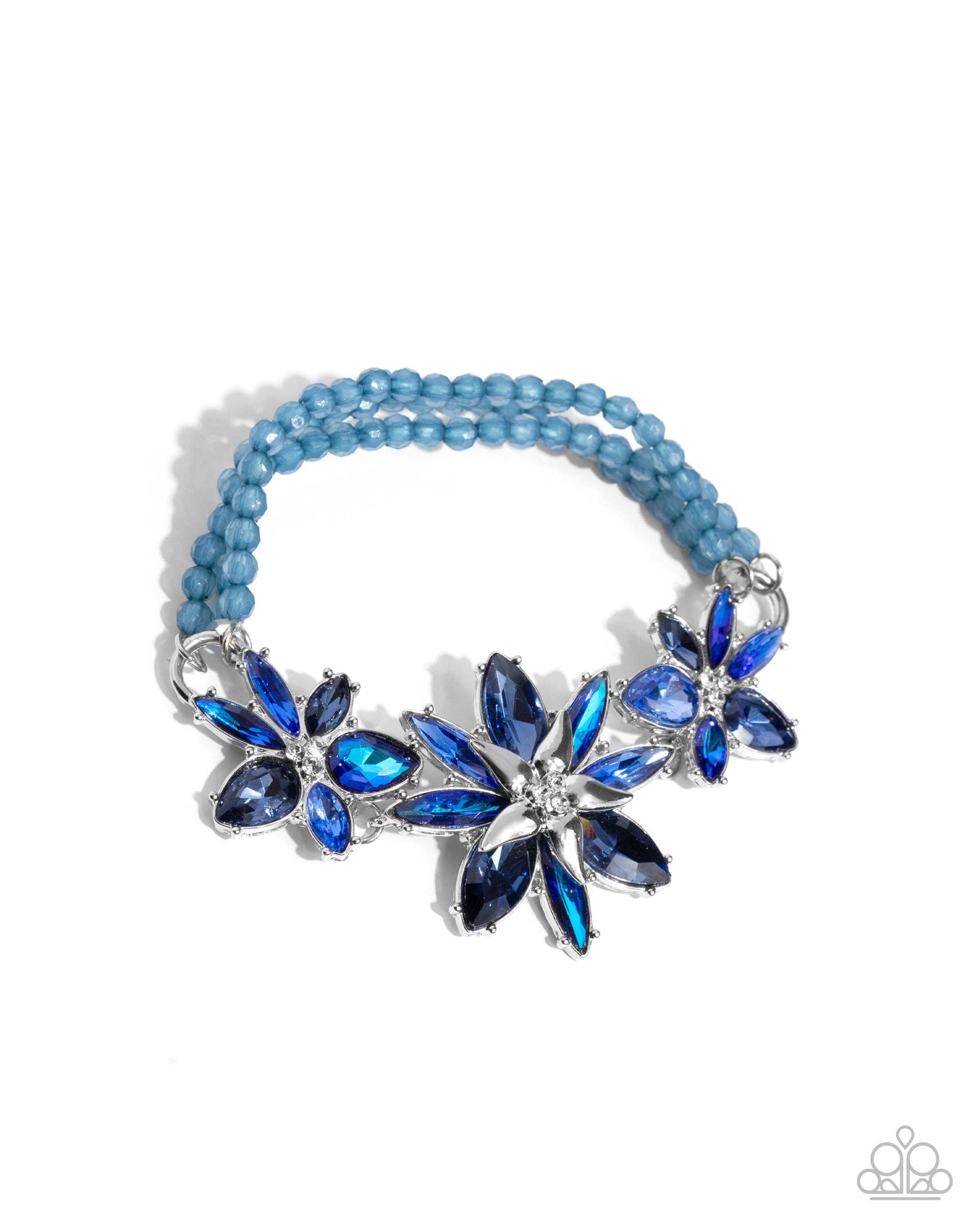 Complete Look - "Floral Feature" Blue Necklace & "Floral Factor" Blue Bracelet - Paparazzi Accessories