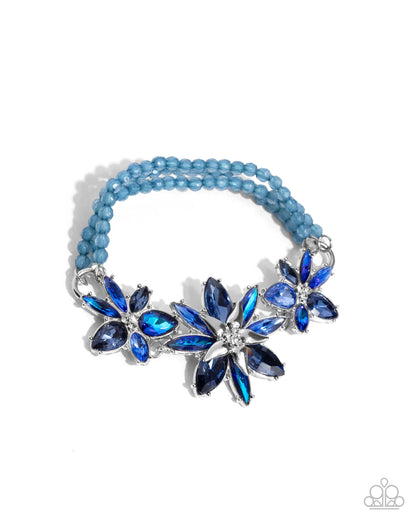 Complete Look - "Floral Feature" Blue Necklace & "Floral Factor" Blue Bracelet - Paparazzi Accessories