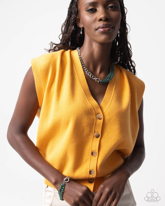 Complete Look - Iridescent Icon Necklace & Tourist Twists Bracelet - Green Chain - $10 Set
