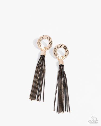 Complete Look - Black Dipped Gold Snake Chain Necklace & Bracelet - Paparazzi Accessories