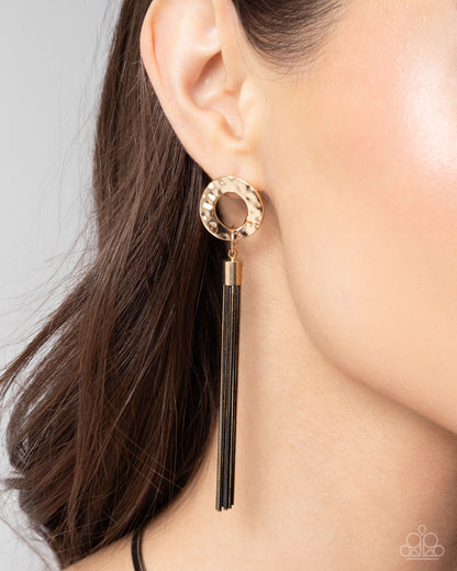 Complete Look - Black Dipped Gold Snake Chain Necklace & Bracelet - Paparazzi Accessories