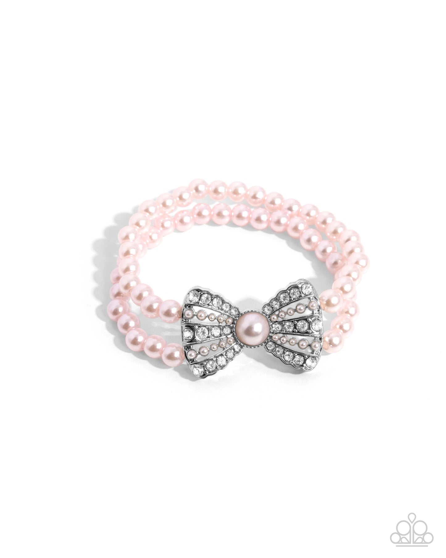 Pink Pearl Bow Bracelet & Post Earrings Complete Look - Paparazzi Accessories