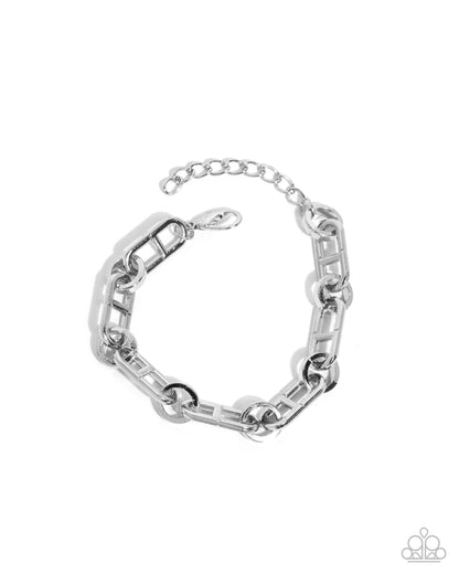 WHEEL Life - Silver Necklace and Bracelet - Complete Look - Paparazzi Accessories