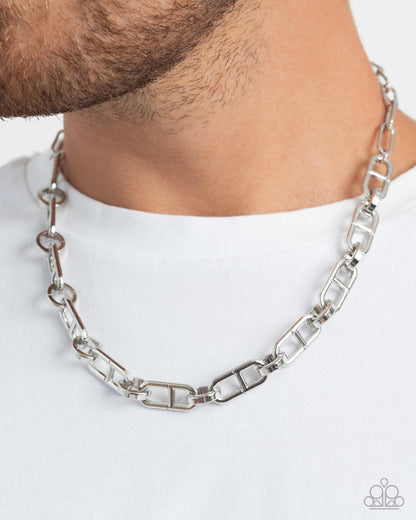WHEEL Life - Silver Necklace and Bracelet - Complete Look - Paparazzi Accessories
