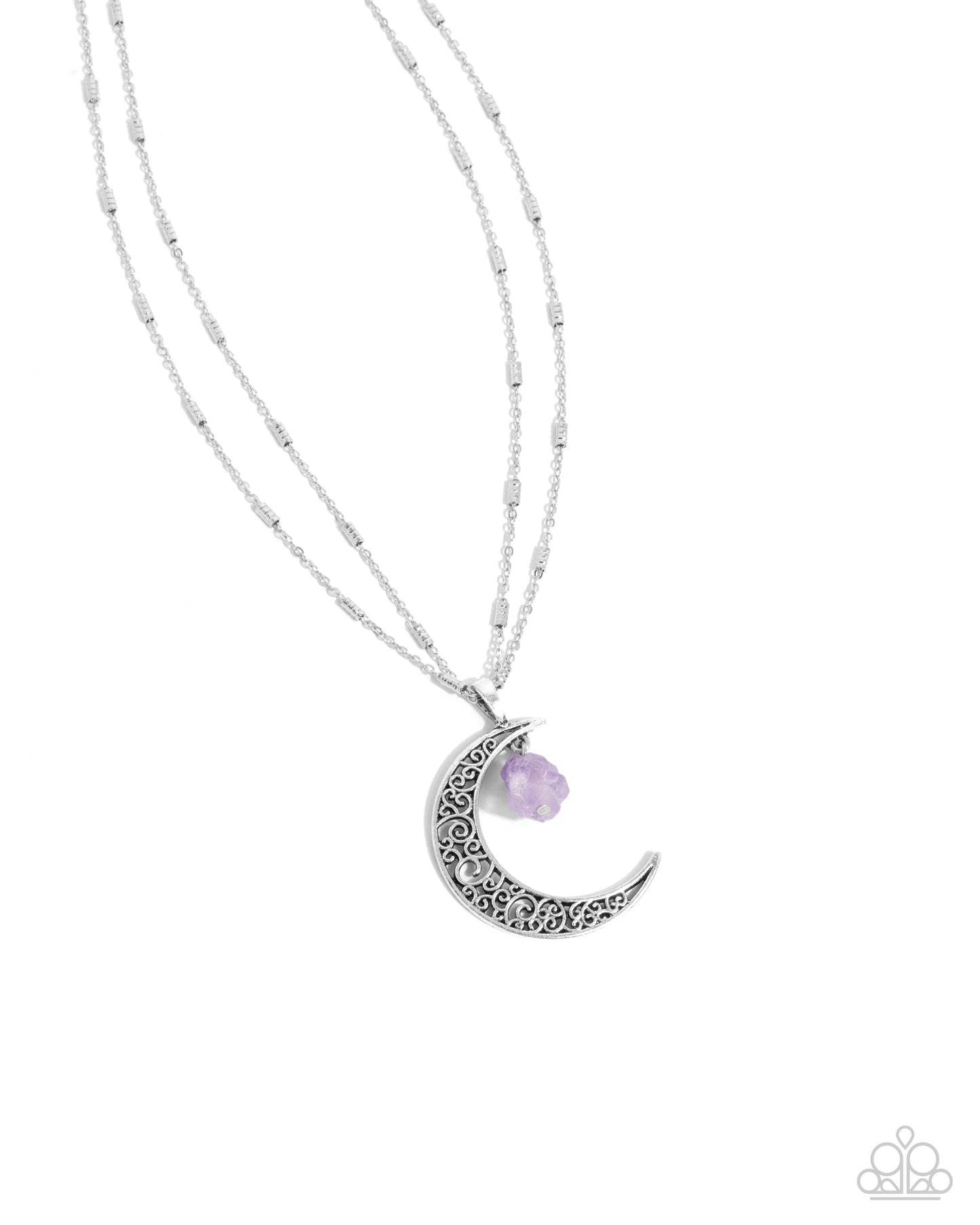 Purple Stone Moon Necklace & Ring Complete Look